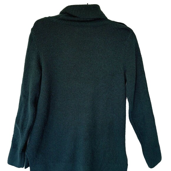 Halogen Women's XS Mock‎ Neck Sweater Green Button Sleeves Oversized - Picture 11 of 16